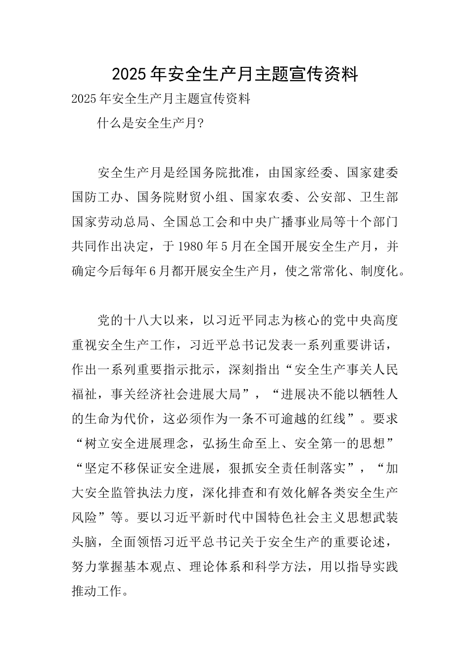 2025年安全生产月主题宣传资料_第1页