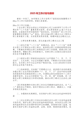 2025年工作计划与目标