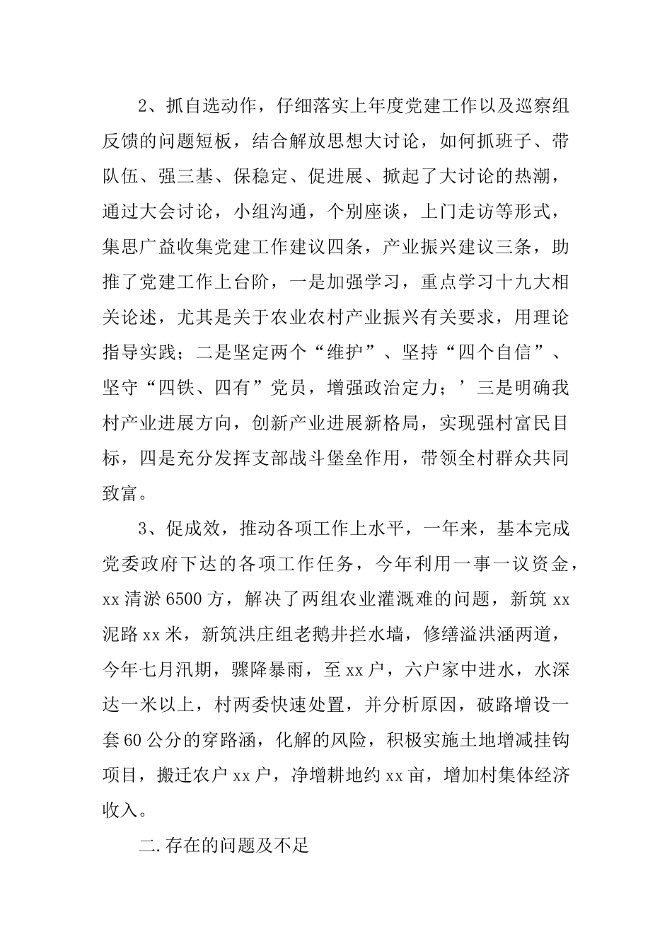2025年度村党支部抓党建工作述职报告_第2页