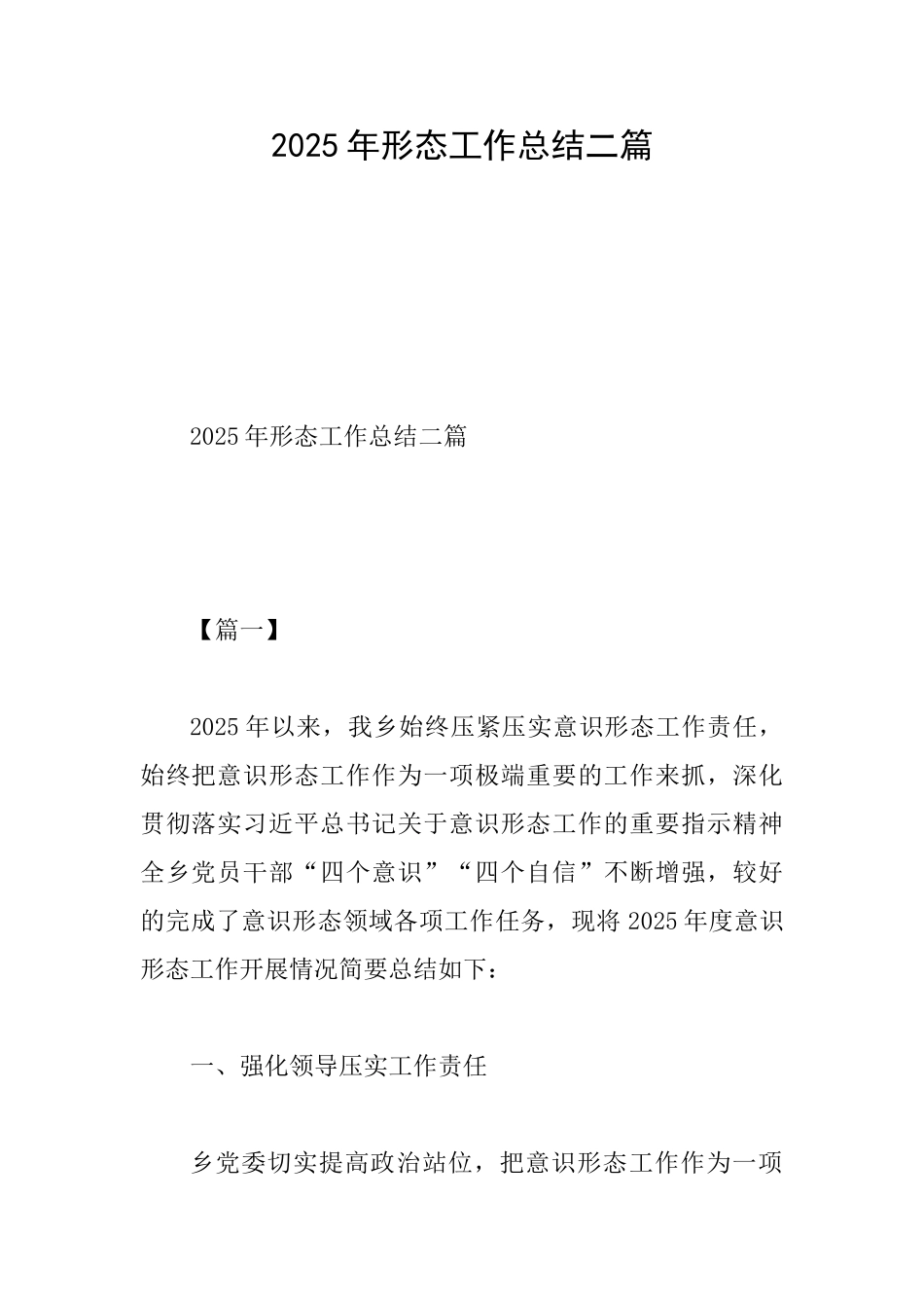 2025年形态工作总结二篇_第1页