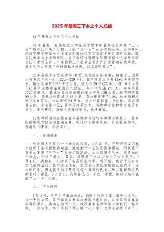 2025年暑假三下乡之个人总结