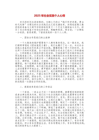 2025年社会实践个人心得