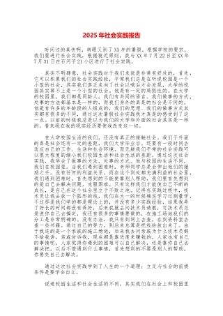 2025年社会实践报告