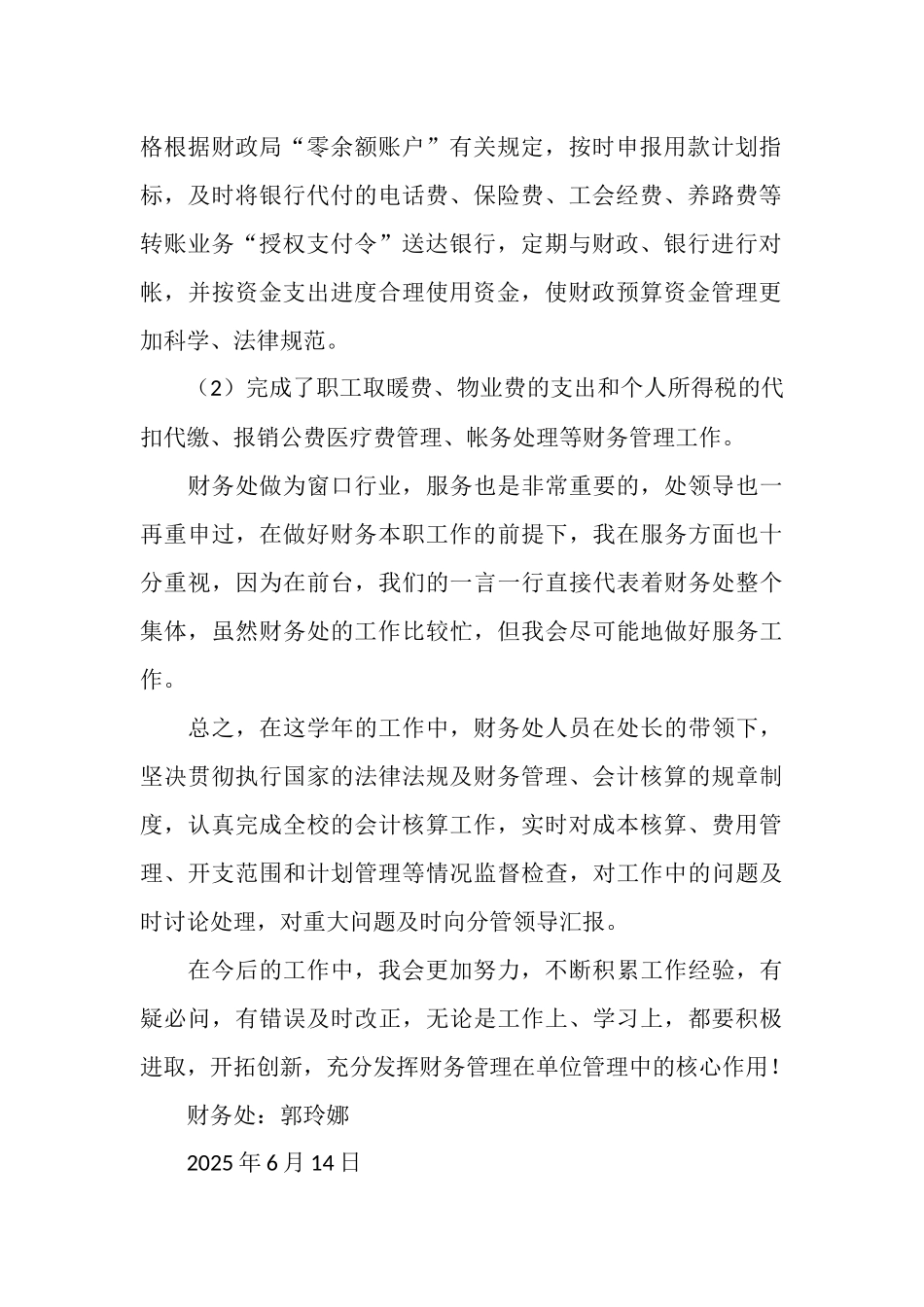 2025年财务处会计个人工作总结_第2页