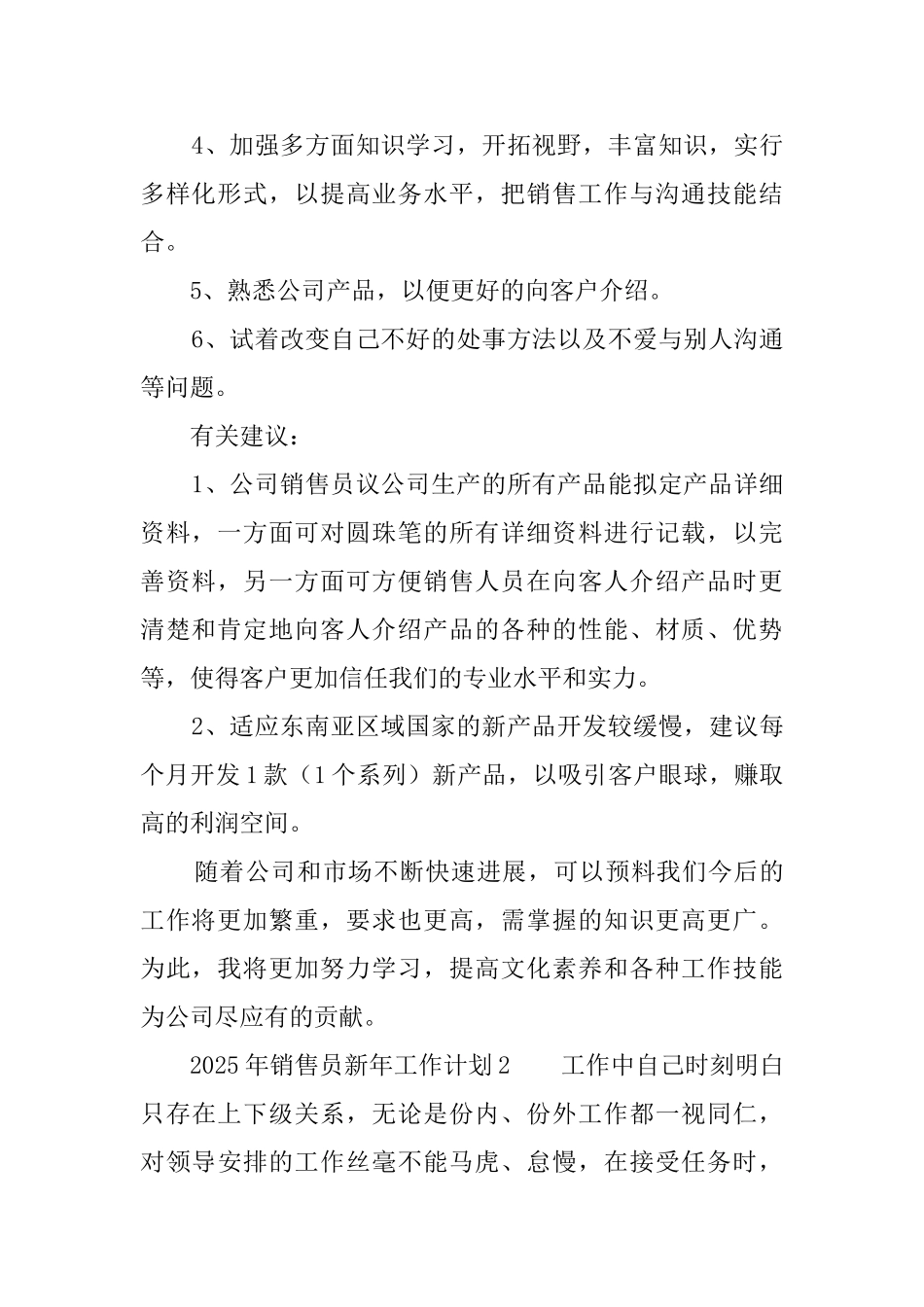2025年销售员新年工作计划_第2页
