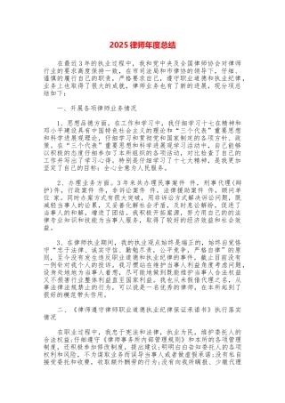 2025律师年度总结