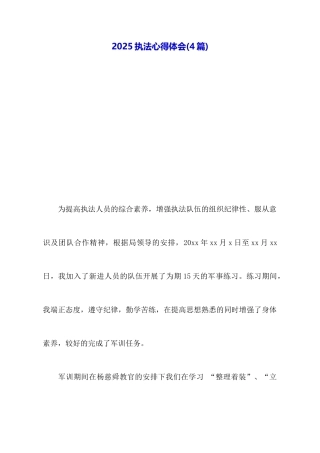 2025执法心得体会