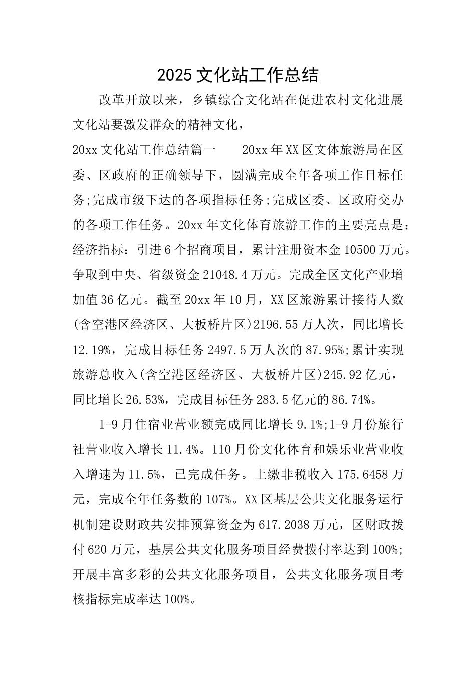 2025文化站工作总结_第1页