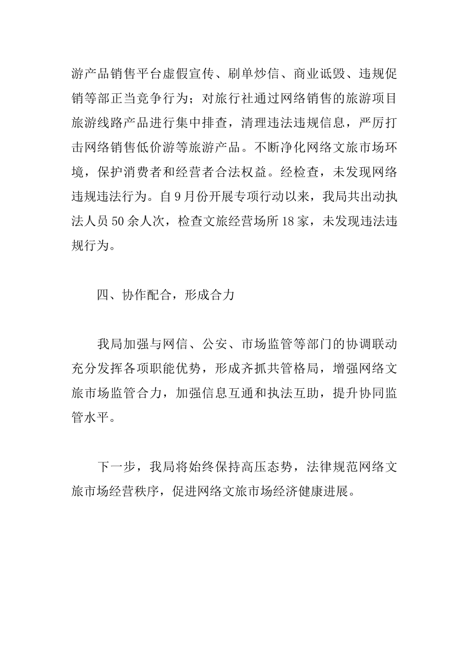 2025文旅局网络市场监管工作总结_第2页