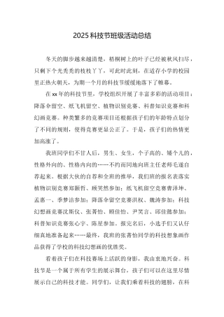 2025科技节班级活动总结