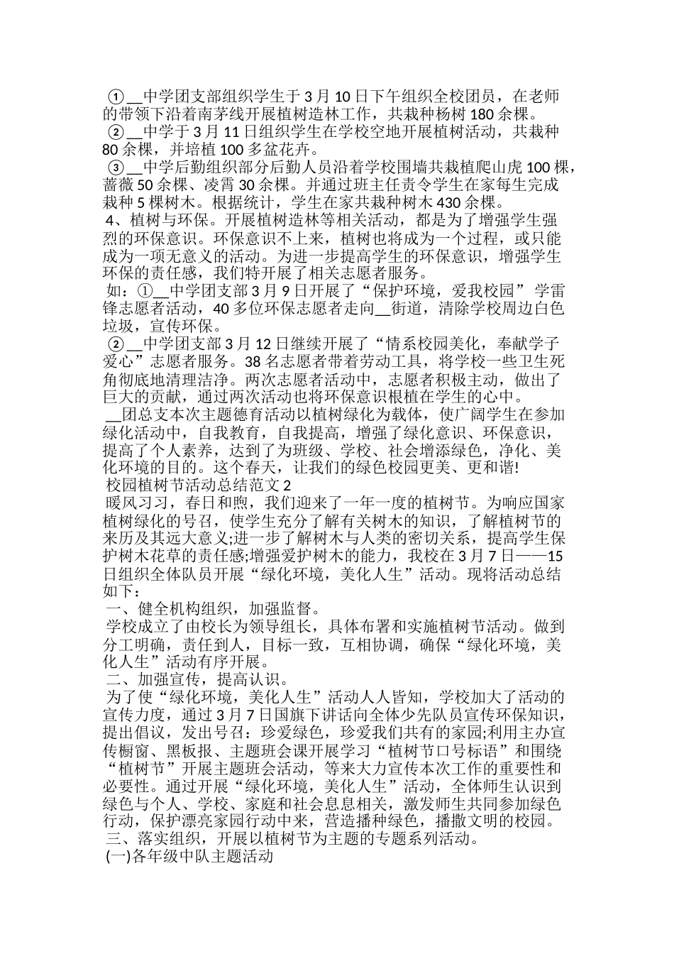 20xx校园植树节活动总结范文5篇_第2页