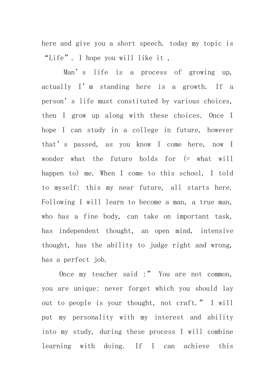 3分钟英语口语演讲稿范文_第3页