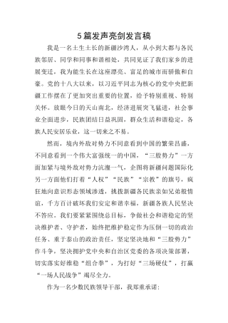 5篇发声亮剑发言稿