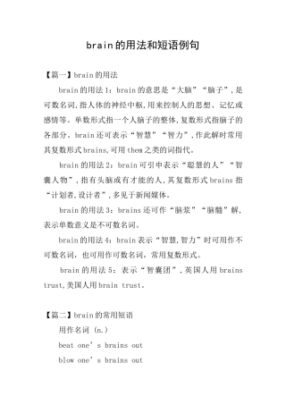 brain的用法和短语例句