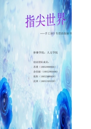 DIY小店创业计划书