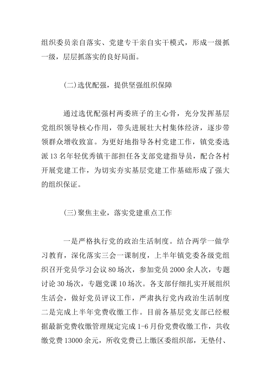 XX镇2025年上半年党建工作总结材料_第2页