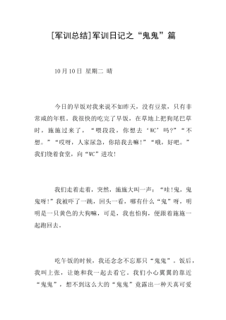 [军训总结]军训日记之“鬼鬼”篇