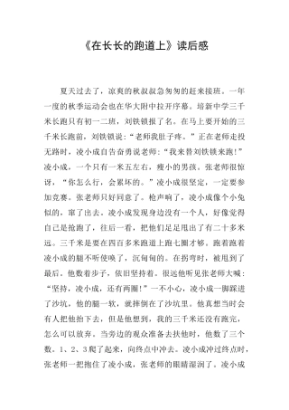 《在长长的跑道上》读后感