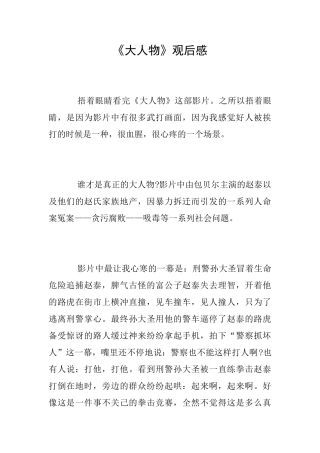 《大人物》观后感