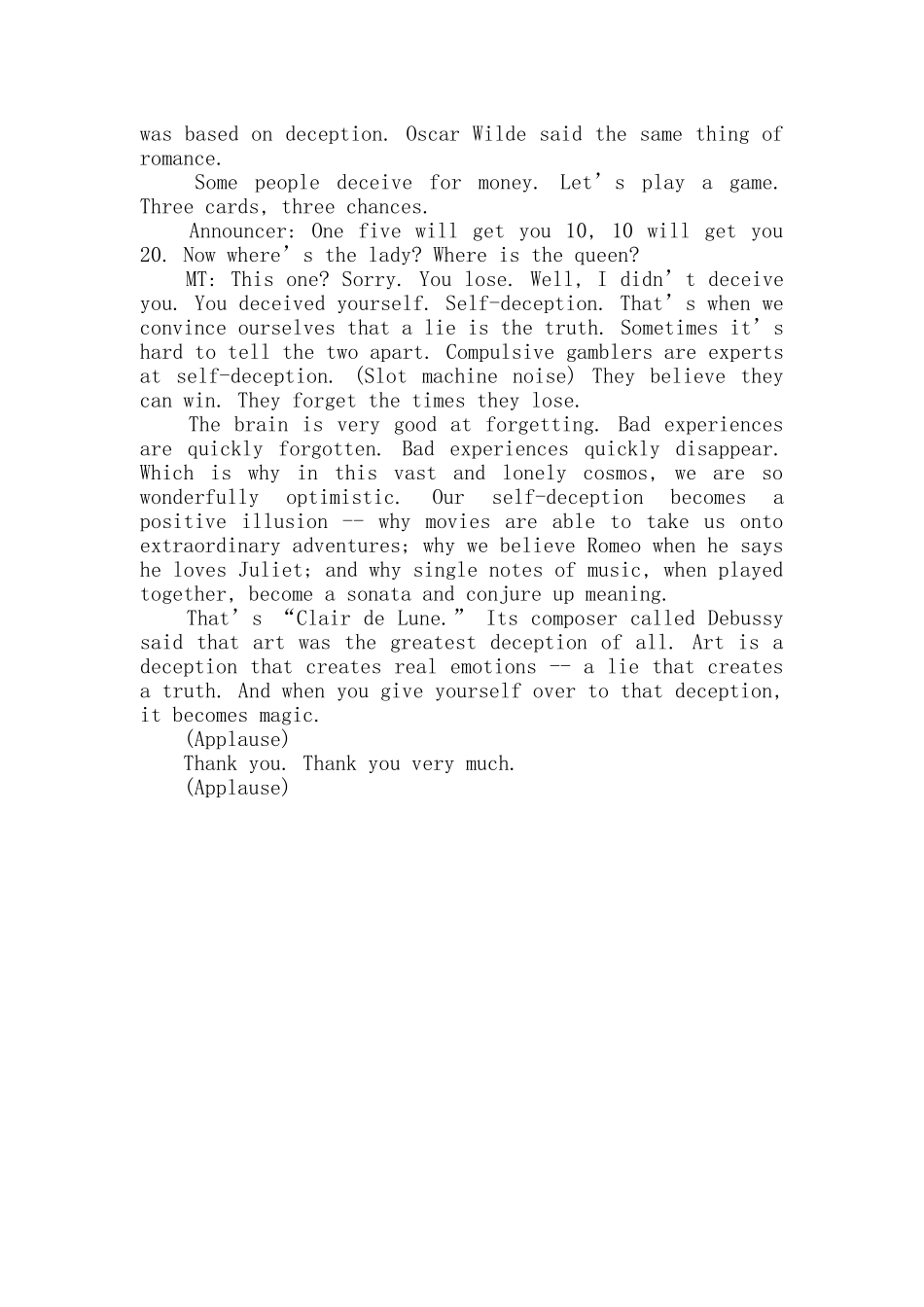 《有魔力的真实谎言》英文演讲稿_第2页