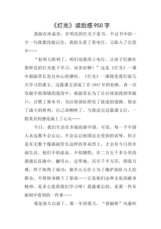 《灯光》读后感950字
