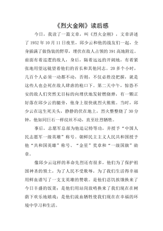 《烈火金刚》读后感