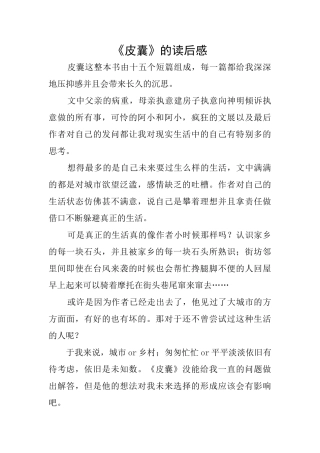 《皮囊》的读后感