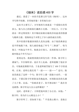 《细米》读后感400字
