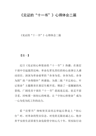 《见证的“十一书”》心得体会二篇
