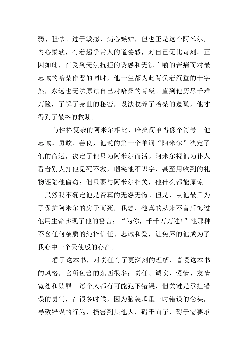 《追风筝的人》的读后感900字_第2页