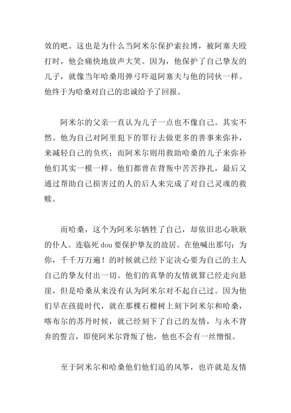 《追风筝的人》读后感1000字_第2页