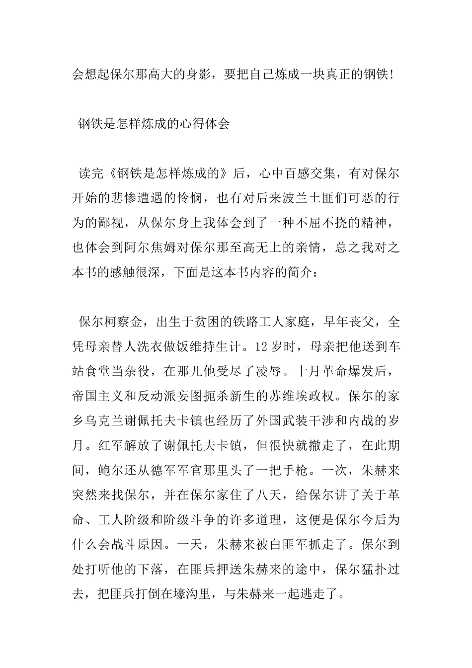 《钢铁是怎样炼成的》心得体会_第2页