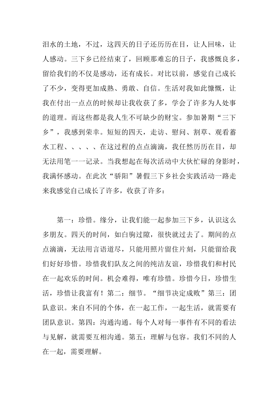 三下乡心得体会4_第2页