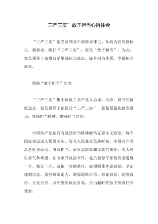 三严三实”敢于担当心得体会