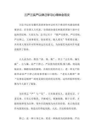 三严三实严以律己学习心得体会范文