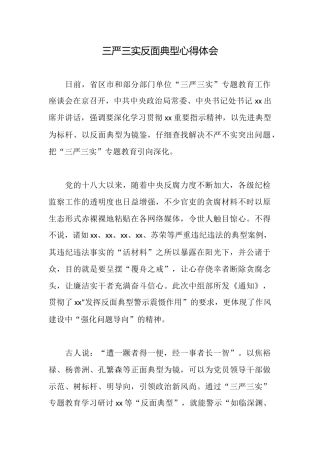 三严三实反面典型心得体会