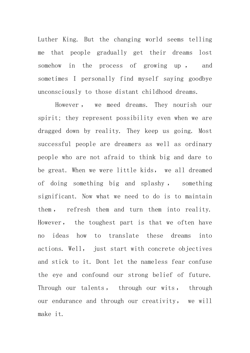 三分钟英语演讲稿_第3页