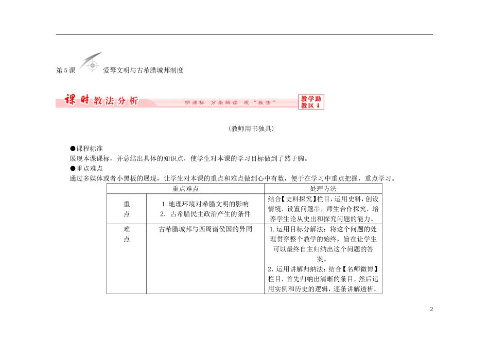【非常学案】2014-2015高中历史 第二单元古希腊和古罗马的政治制度教学案（新版）岳麓版必修1_第2页