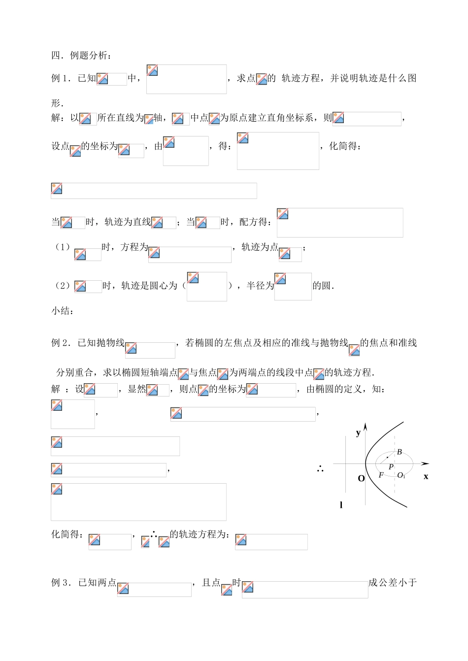 【高考A计划】2014高考数学第一轮复习 第54课时 轨迹问题（1）学案 新人教A版_第2页