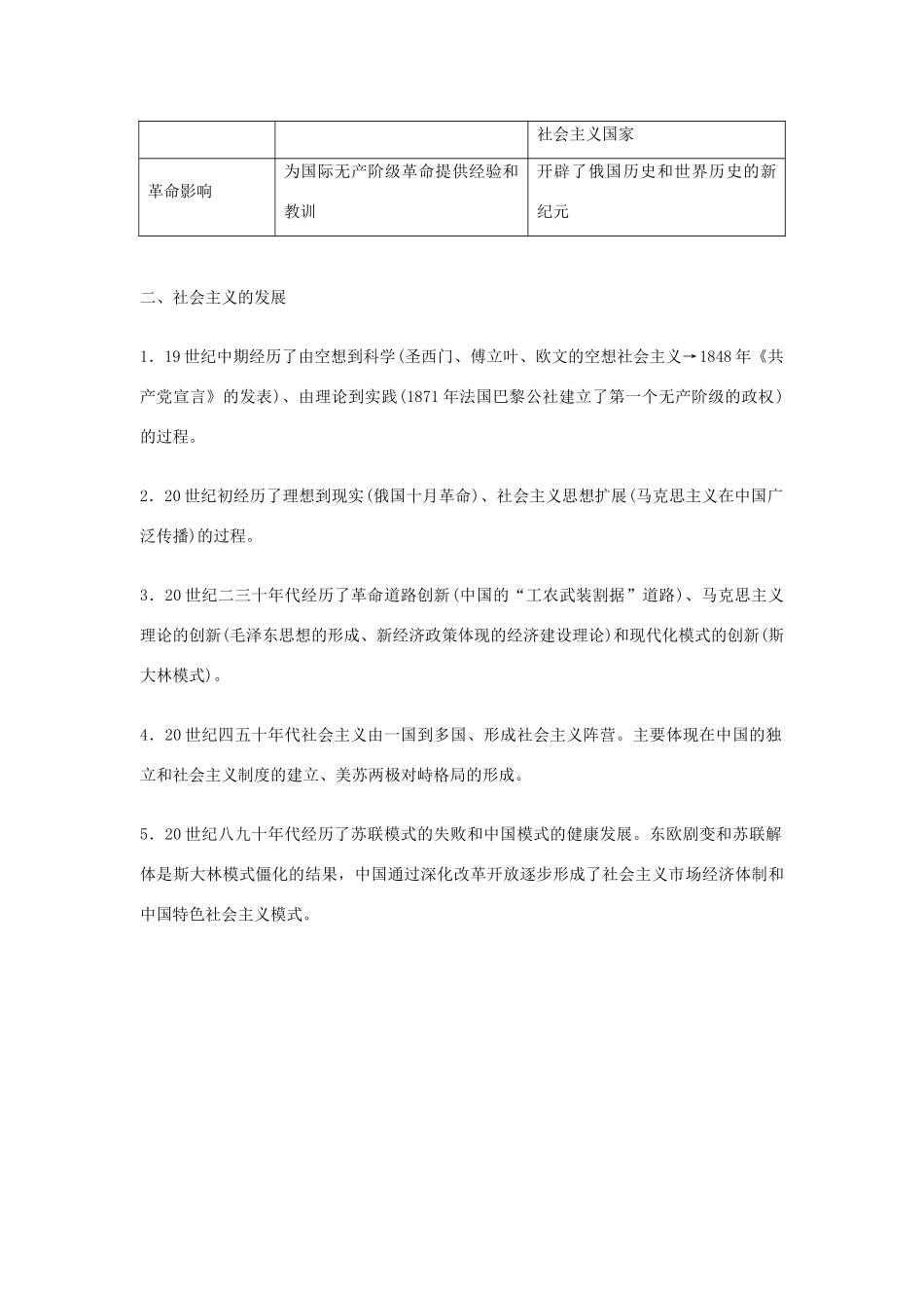 【金版学案】2014-2015学年高中历史 第5单元《从科学社会主义理论到社会主义制度的建立》单元总结 新人教版必修1_第2页