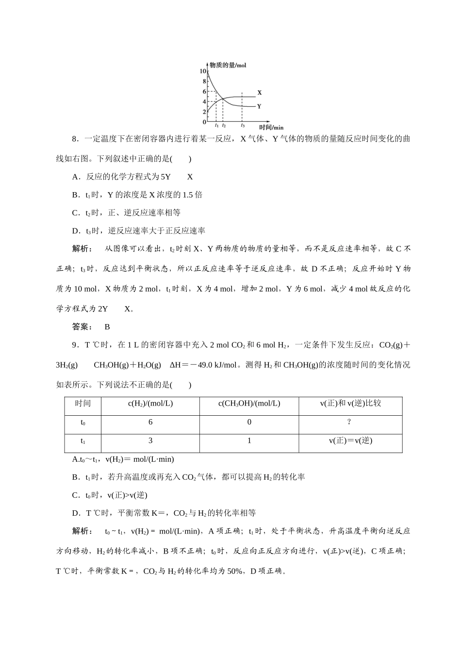 【金版新学案】2015届高考化学总复习 3.7化学方应速率作业 苏教版_第3页