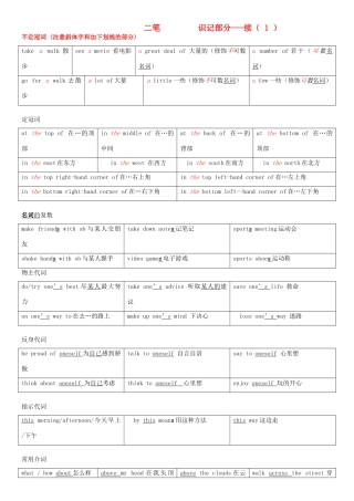 上海市高考英语 二笔量化记忆素材