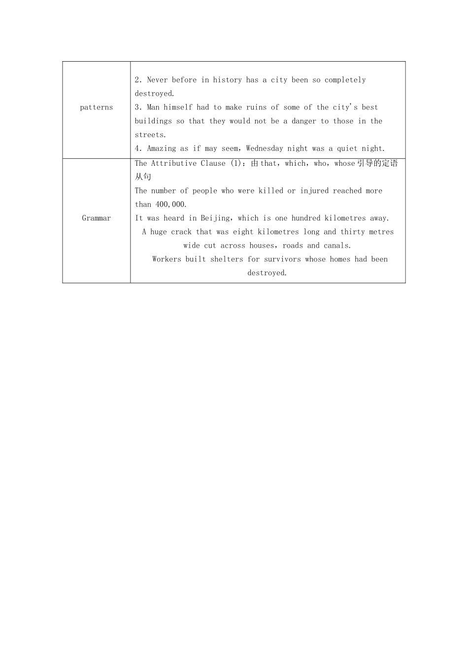 【金版学案】2014-2015学年高中英语 Unit4 Earthquakes单元目标导航 新人教版必修1_第2页