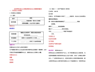 【高效课堂】2011年高考历史 各个击破针对性学案 从科学社会主义理论到社会主义制度的建立总复习 新人教版