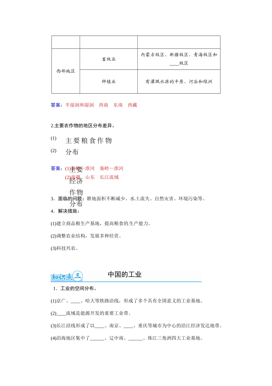 【金版学案】2015届高考地理总复习（基础自主梳理+随堂巩固落实）中国人文地理学案（含解析）_第3页