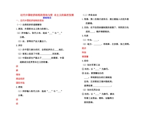 【高效课堂】2011年高考历史 各个击破针对性学案 近代中国经济结构的变动与资本主义的曲折发展总复习 新人教版