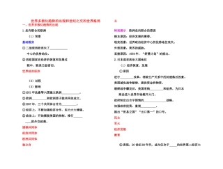 【高效课堂】2011年高考历史 各个击破针对性学案 世界多极化趋势的出现和世纪之交的世界格局总复习 新人教版