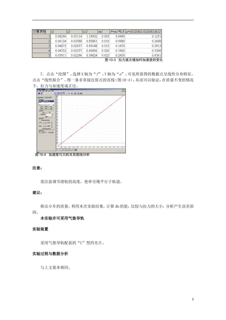 上海市2014高考物理一轮复习 实验十 加速度与拉力的关系导学案_第2页