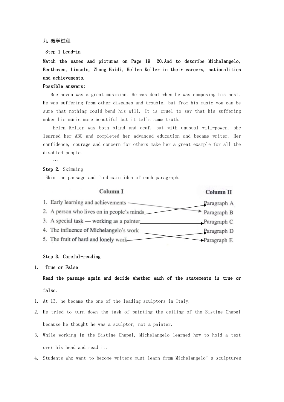 【金识源】2014高一英语上册 Module 1 Unit 2 Sccess stories( 第一课时 )教学设计 上海新世纪版_第2页