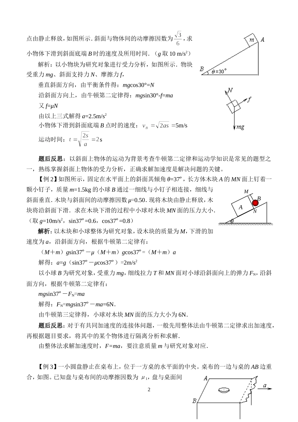 专题三  力和运动 牛顿定律_第2页